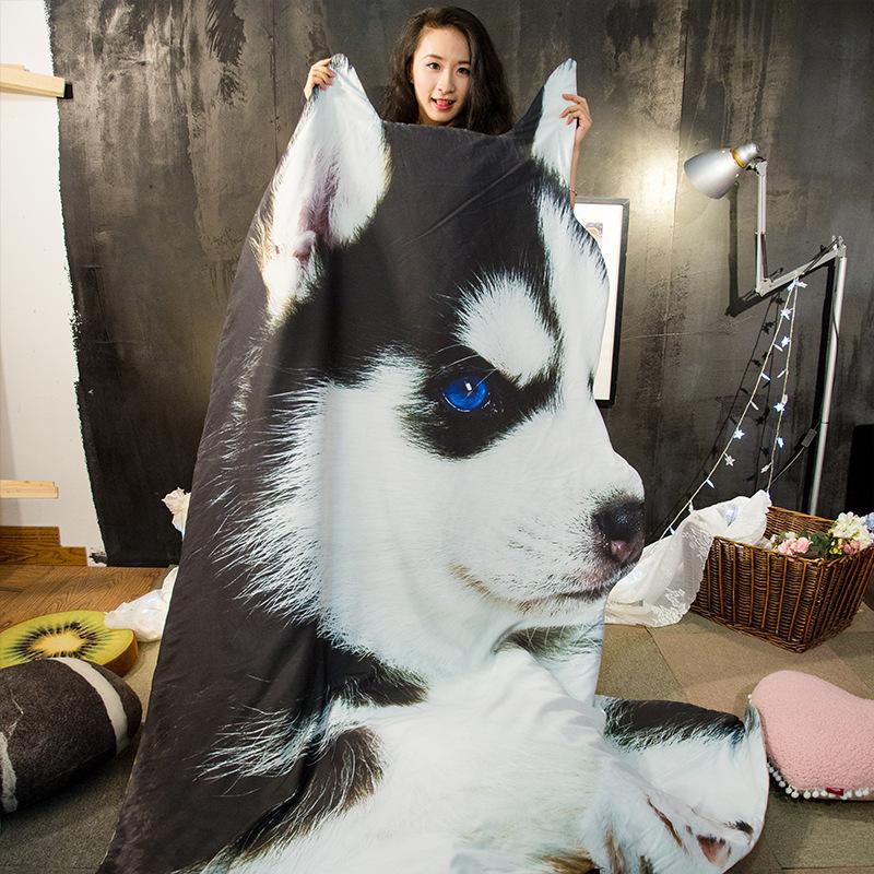 毛布 ブランケット 暖かい 3d かわいい 犬 猫 動物 プリント夏のキルト ソフトベッドカバー 235cm 人気商品の