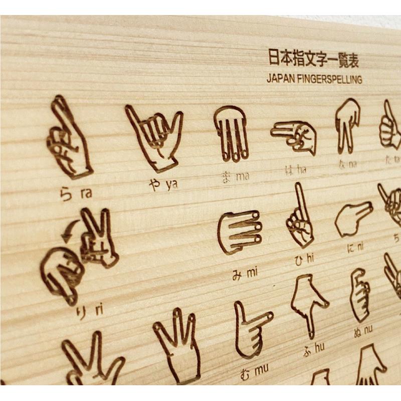 サイズ ひのき版 ブラウン 手話の指文字 ハンドサイン を緻密に彫刻したアートオブジェクト 完全受注生産 49 Cosign Store 通販 Yahoo ショッピング