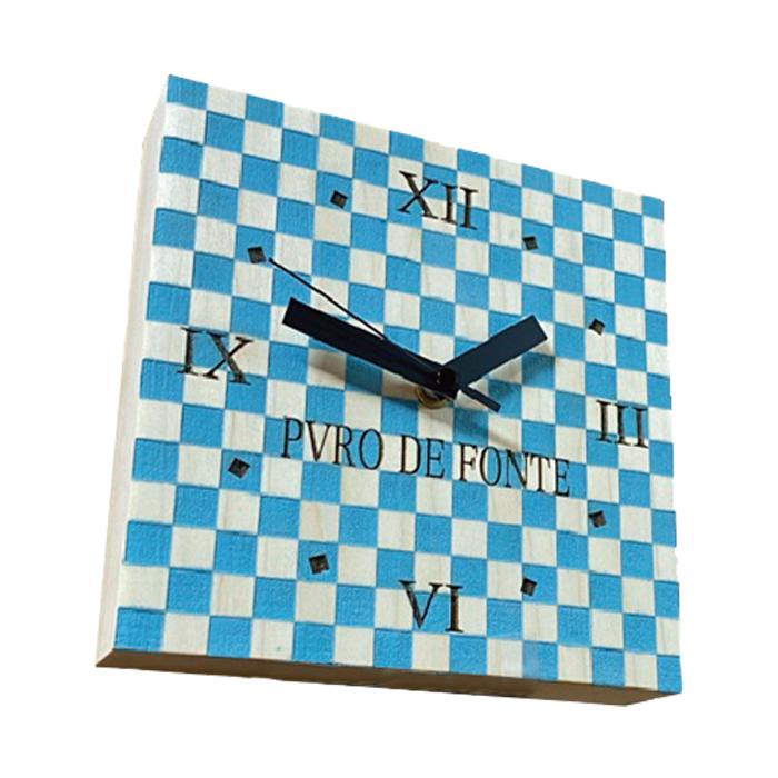 置き時計 おしゃれ 市松模様 ブルー スタンド台付き 朴木 |  | 02