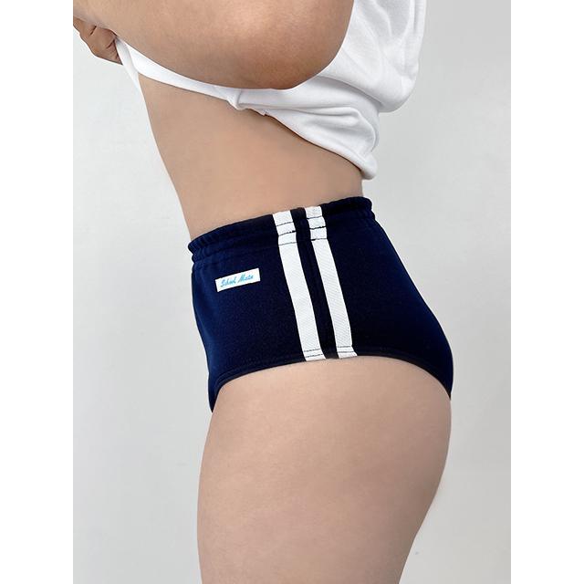 ライン入り ハーフバックタイプ ハイレグ ブルマー M LL wbb-5765