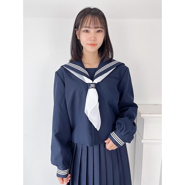 Ａ体 スクールパール 秋冬 長袖 前開き かぶり セーラー 上着単品 No.000130A wcs-304a セーラー服  レディース ウール混合 JC JK 制服 学生 本格 コスチュームの画像