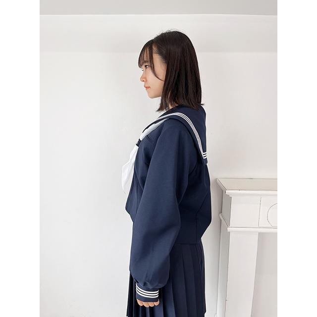 Ａ体 スクールパール 秋冬 長袖 前開き かぶり セーラー 上着単品 No.000130A wcs-304a セーラー服  レディース ウール混合 JC JK 制服 学生 本格 コスチュームの画像