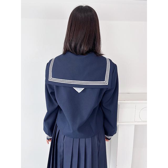 Ａ体 スクールパール 秋冬 長袖 前開き かぶり セーラー 上着単品 No.000130A wcs-304a セーラー服  レディース ウール混合 JC JK 制服 学生 本格 コスチュームの画像