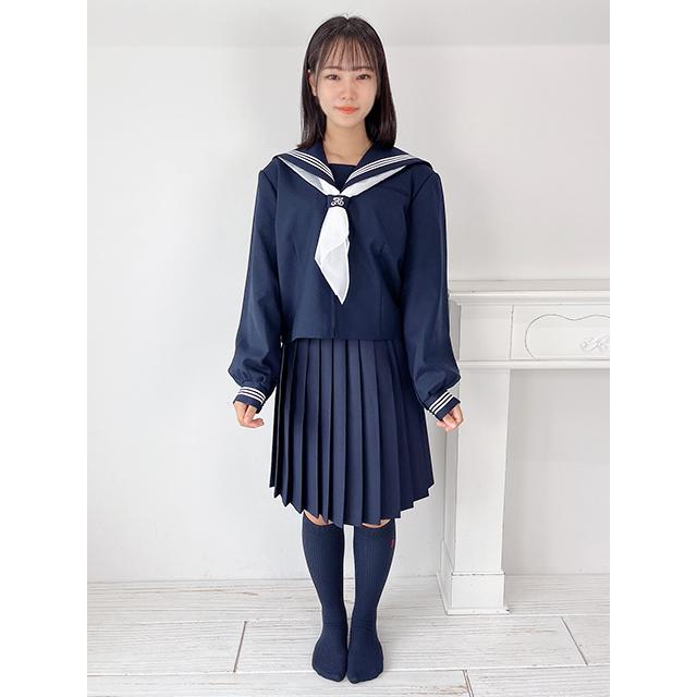 Ａ体 スクールパール 秋冬 長袖 前開き かぶり セーラー 上着単品 No.000130A wcs-304a セーラー服  レディース ウール混合 JC JK 制服 学生 本格 コスチュームの画像