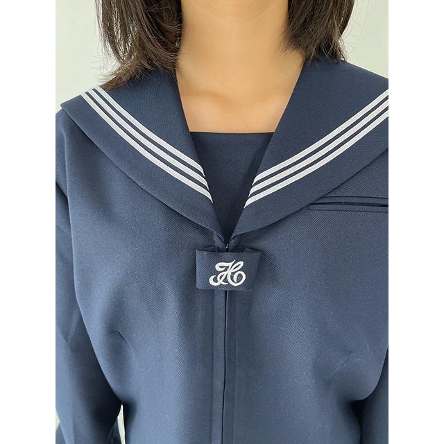 Ｂ体 スクールパール 秋冬 長袖 前開き かぶり セーラー 上着単品 wcs-000130-B wcs-304b セーラー服 レディース ウール混合 コスチューム 本格 制服 学生の画像