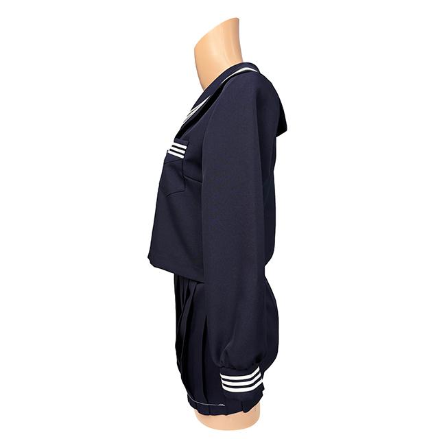 秋冬 長袖 セーラー服 濃紺色×白生産ライン T190〜T200 No.2000 厚地の外套単品 かぶり 大きめ ユニフォーム 乗り組み員 大きめ大きさ wcs-09b 標準尺度 コスプレ JC JK 御召しもの