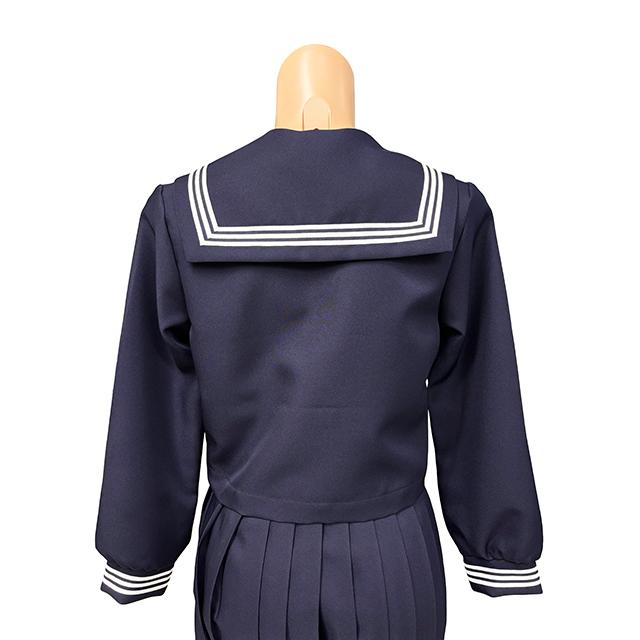 秋冬 長袖 セーラー服 濃紺色×白生産ライン T190〜T200 No.2000 厚地の外套単品 かぶり 大きめ ユニフォーム 乗り組み員 大きめ大きさ wcs-09b 標準尺度 コスプレ JC JK 御召しもの