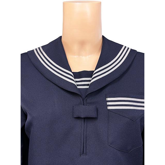 秋冬 長袖 セーラー服 濃紺色×白生産ライン T190〜T200 No.2000 厚地の外套単品 かぶり 大きめ ユニフォーム 乗り組み員 大きめ大きさ wcs-09b 標準尺度 コスプレ JC JK 御召しもの