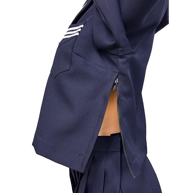 秋冬 長袖 セーラー服 濃紺色×白生産ライン T190〜T200 No.2000 厚地の外套単品 かぶり 大きめ ユニフォーム 乗り組み員 大きめ大きさ wcs-09b 標準尺度 コスプレ JC JK 御召しもの