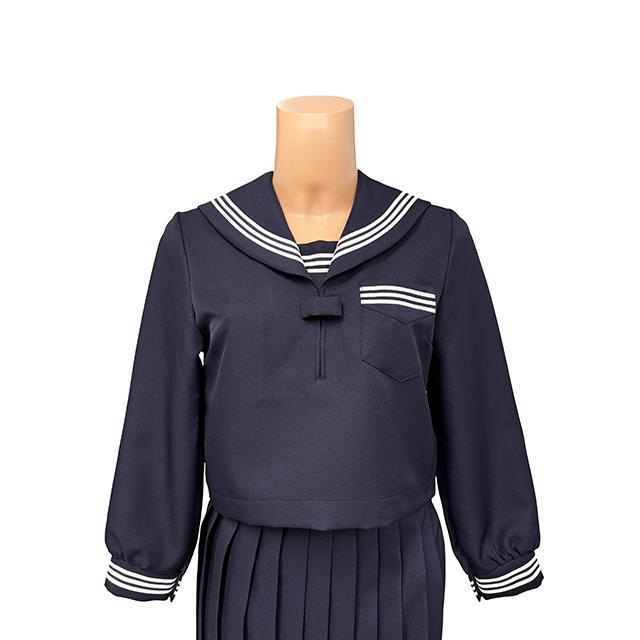 秋冬 長袖 セーラー服 濃紺色×白生産ライン T190〜T200 No.2000 厚地の外套単品 かぶり 大きめ ユニフォーム 乗り組み員 大きめ大きさ wcs-09b 標準尺度 コスプレ JC JK 御召しもの