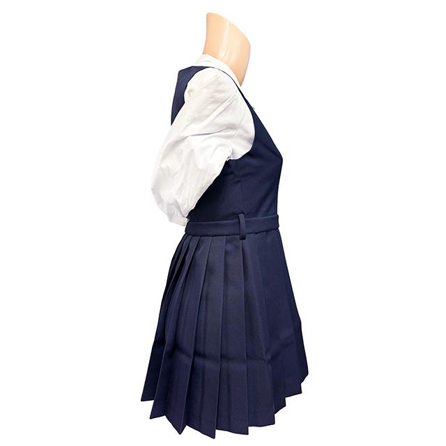 秋冬ミニ丈ジャンパースカート T155〜T185 ネイビー 無地 制服 ジャンスカ No.6002-40 レディース プリーツスカート wjs-06 日本製 コスチューム コスプレ 衣装_12
