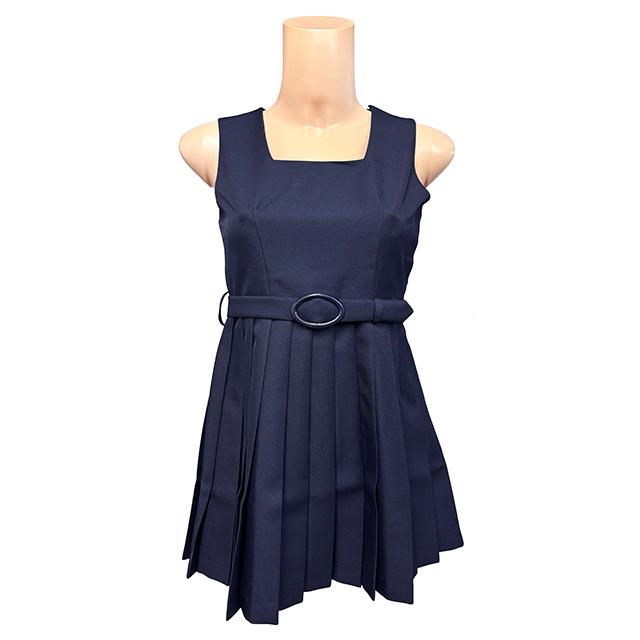 秋冬ミニ丈ジャンパースカート T155〜T185 ネイビー 無地 制服 ジャンスカ No.6002-40 レディース プリーツスカート wjs-06 日本製 コスチューム コスプレ 衣装_9