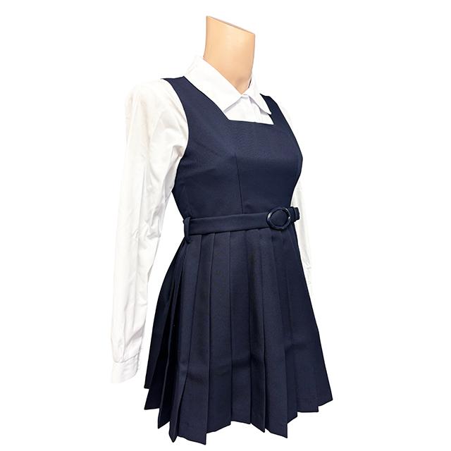 秋冬ミニ丈ジャンパースカート T155〜T185 ネイビー 無地 制服 ジャンスカ No.6002-40 レディース プリーツスカート wjs-06 日本製 コスチューム コスプレ 衣装_11