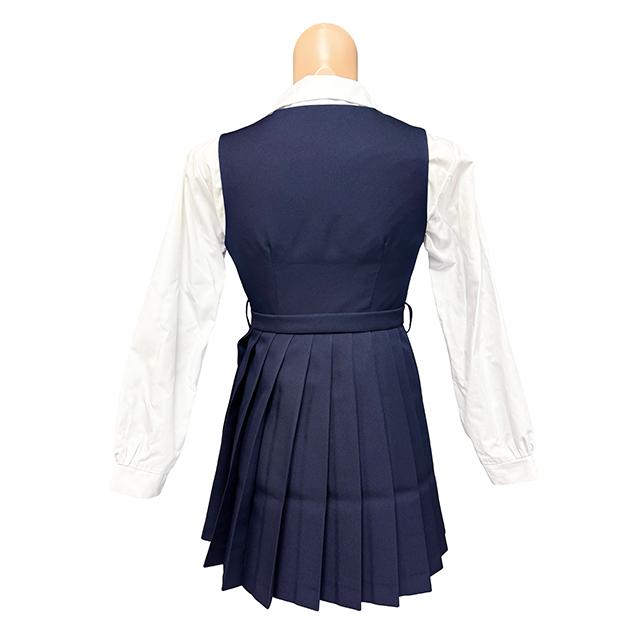 秋冬ミニ丈ジャンパースカート T155〜T185 ネイビー 無地 制服 ジャンスカ No.6002-40 レディース プリーツスカート wjs-06 日本製 コスチューム コスプレ 衣装_13