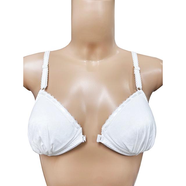 綿100％ ノンワイヤー フロントホックブラジャー M LL 3L wma-14