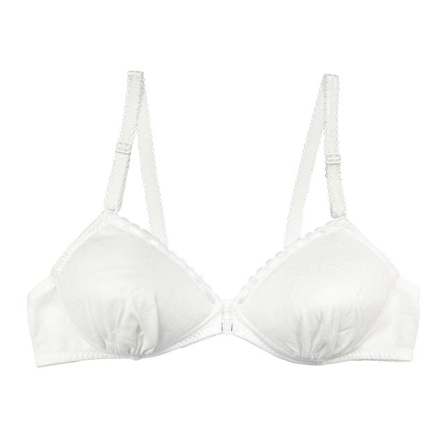 綿100％ ノンワイヤー フロントホックブラジャー M LL 3L wma-14
