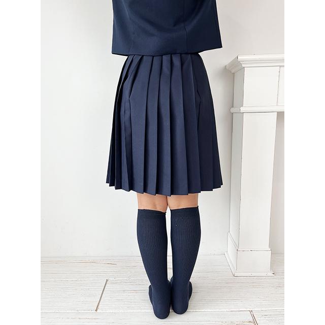 濃紺 無地 プリーツスカート 50cm丈 ウエスト60〜85cm No.9002