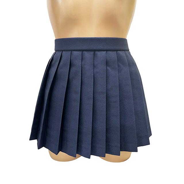 濃紺 無地 プリーツスカート 30cm丈 ウエスト90〜100cm 大きめ No.7002