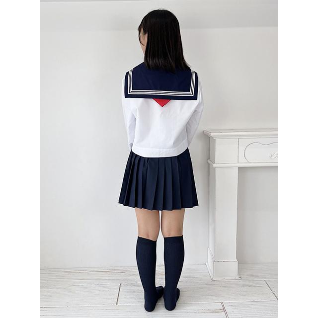 40cm丈 ウエスト90〜100cm】wsk-02b 制服用 プリーツスカート 濃紺