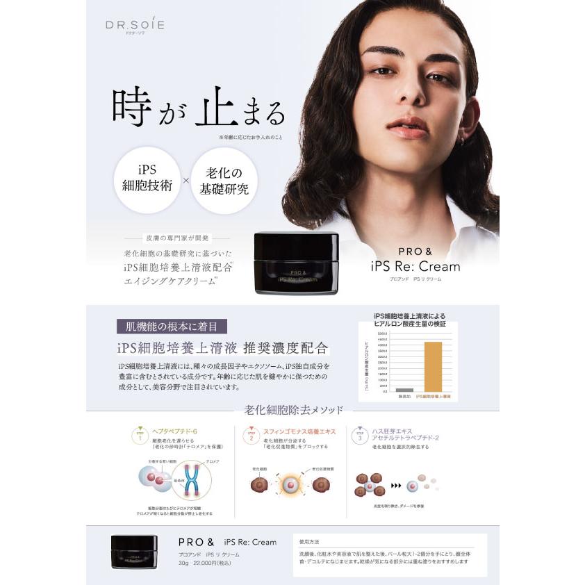 iPS Re: Cream 30g 日本製 ドクターソワ PRO＆ iPS Re:Cream 30g iPS細胞培養上清液 × セノリ
