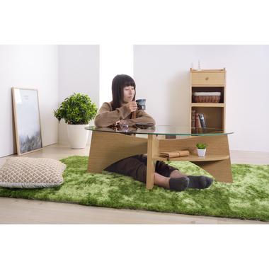 東谷 オーバルテーブル センターテーブル ローテーブル ガラス天板