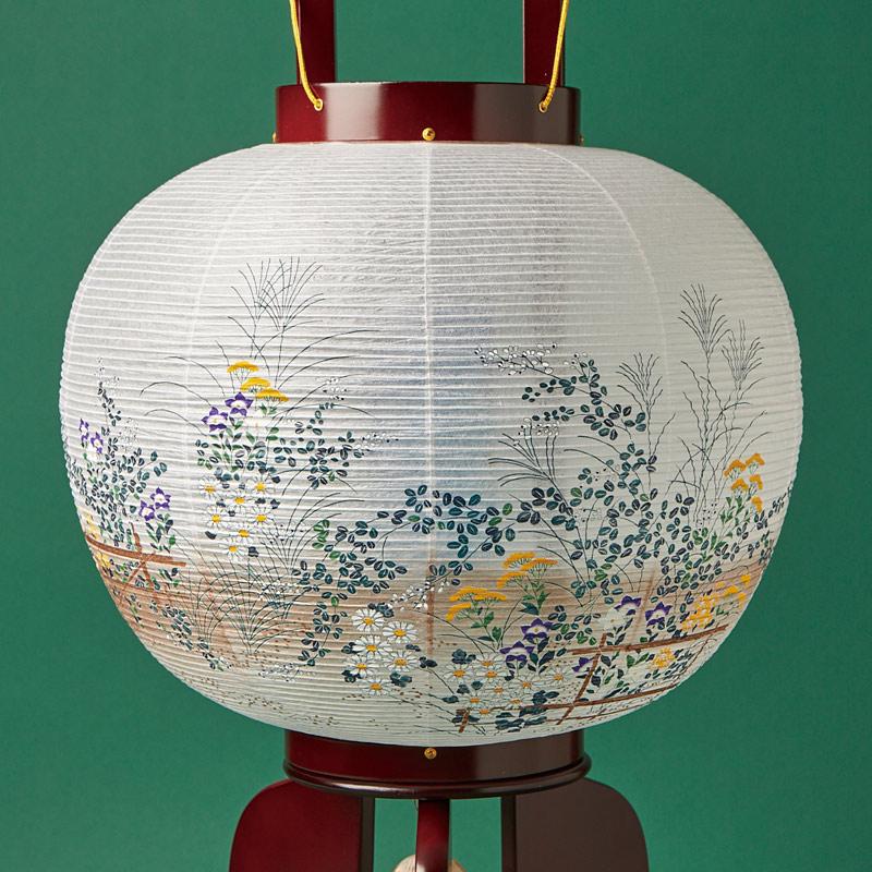 盆提灯 盆ちょうちん 回転行灯 岐阜提灯 華桜 11号 天然木 配線コード