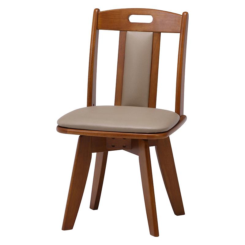 ヴィンテージ チェア ダイニング回転チェアー#6271-4-2 ブラウン【×2セット】【46573】