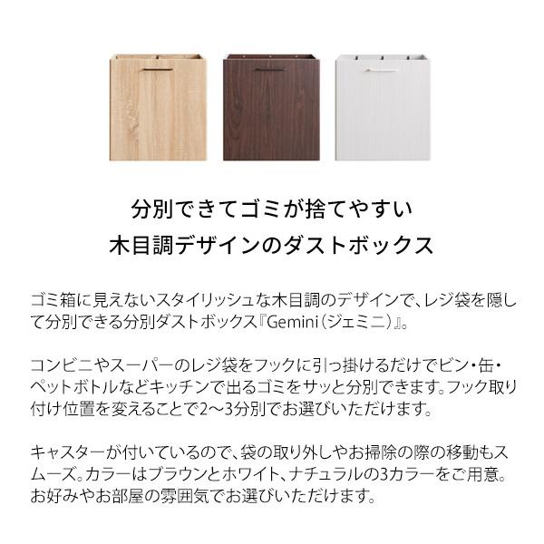 特別送料無料 分別ゴミ箱 ダストボックス 2分割 3分割 箱型 キャスター付き 移動可能 収納ごみ箱 ブラウン ナチュラル ホワイト ゴミ箱 ダストボックス カラー ブラウン Www Gatorheatandair Com