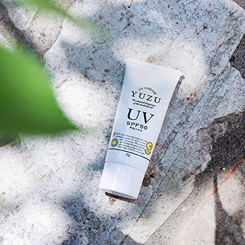 SPF50/PA+++ ノンケミカル 日焼け止め 高知県産YUZU UVカット 紫外線対策 マスクやけ防止 石けんで落ちる べたつかない さらさら|cosme-town|03