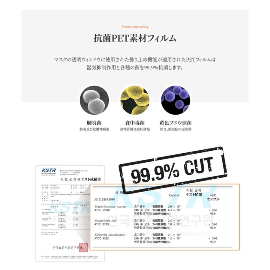 10セット 抗菌フィルム使用 有害物質テスト済 透明マスク 口が見える 顔がみえマスク 個包装 マウスシールド クリア マスク 透明 抗菌透明マスク マウスシールド｜cosme-town｜06