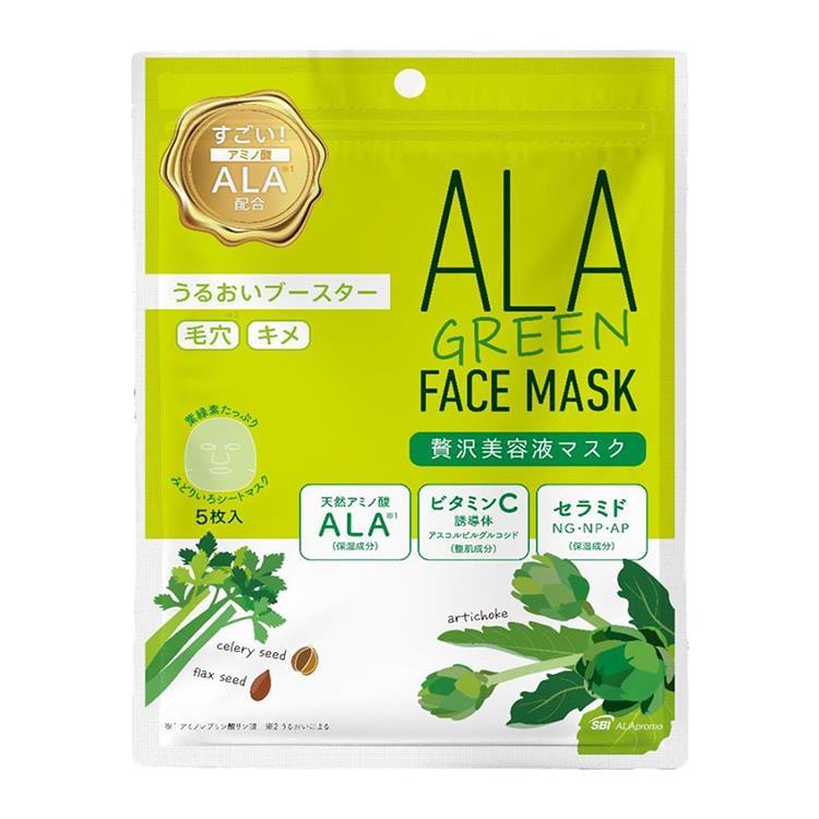 ALA グリーンフェイスマスク 5枚入 : コスメビレッジ - 通販 - Yahoo