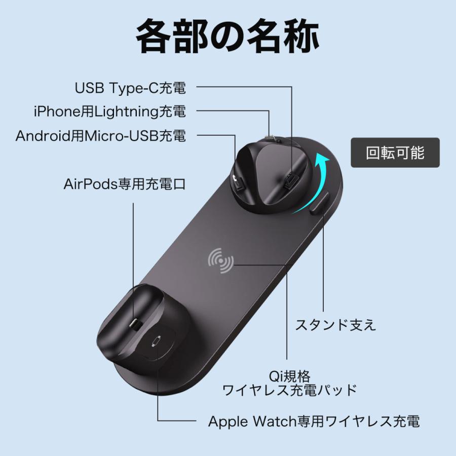 ワイヤレス 充電器 ポイント 限定価格【送料無料】 6in1 充電スタンド
