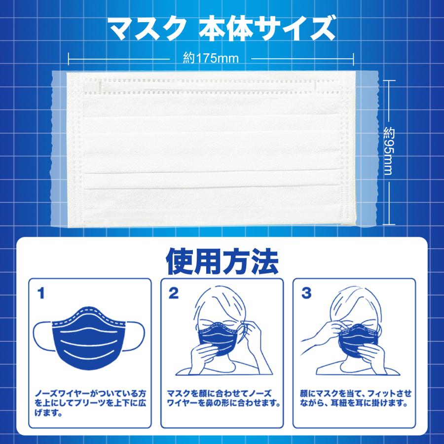 マスク ホワイト 個包装 選べる2つのサイズ マスク 50枚 国内検査済品 快適 立体 カケン認証 カット 普通サイズ 男女兼用 3個で送料無料 KO319｜cosmebank｜07