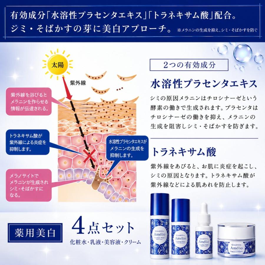 Give＆Give 薬用美白 プラセンタエキス、トラネキサム酸配合 アメリオ