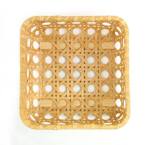 受注生産 別府竹細工 八つ目(八ツ目)編み 収納かご 263mm×263mm