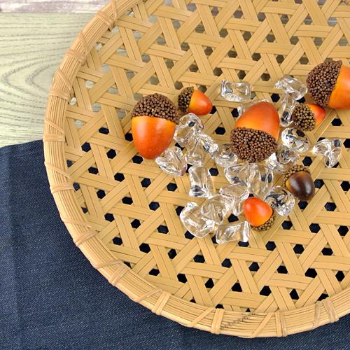 伝統的工芸品　別府竹細工　亀甲編盛籠 受注生産 別府竹細工 二本寄 亀甲(亀甲編み)盛皿 304mm×304mm×高