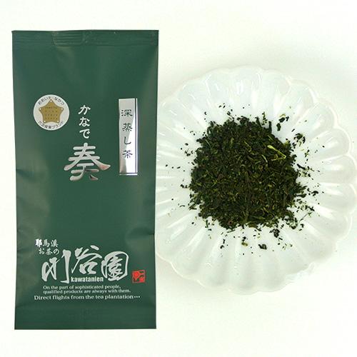 冠せ茶の1番茶葉100％使用 深蒸し茶 奏 100g 独特の甘みとまろやかな味わいの深蒸し煎茶 緑茶 日本茶 国産高級茶葉 かぶせ茶 お茶の川谷園｜cosmebox｜03