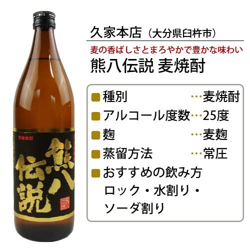 まろやかで豊かな味わい 大分県産 熊八伝説 麦焼酎＆芋焼酎 飲み比べセット 2本入 各25度 900ml 常圧蒸留製造 久家本店 送料込｜cosmebox｜03