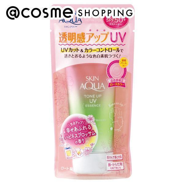 スキンアクア トーンアップUVエッセンスハピネスオーラ(本体 ハピネスオーラ) 80g｜cosmecom