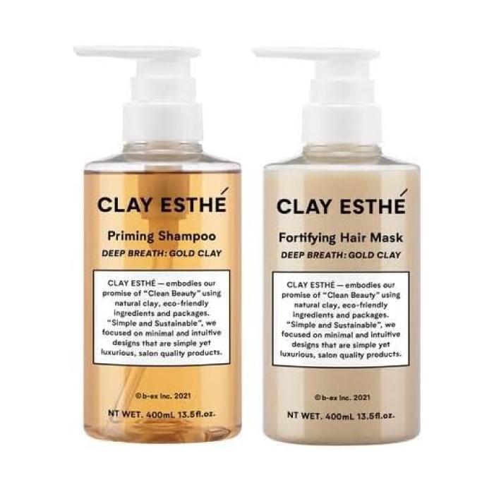 クレイエステ プライミングシャンプー ゴールドクレイ 400ml + フォーティファイングヘアマスク ゴールドクレイ 400g セット | CLAY ESTHE