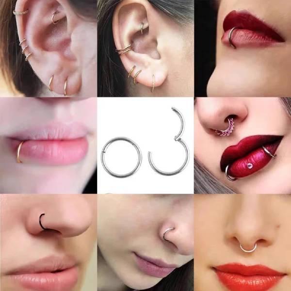 10mm】 セプタム ピアス クリッカー フープ ヒンジ式 セグメント