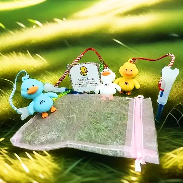 ゴルフ ティーキーパー マスコット フィギュア ストラップ付き アヒル