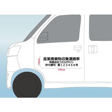 文字のみ！産廃用カッティングシート 3行表示 1枚 約W600mm-約