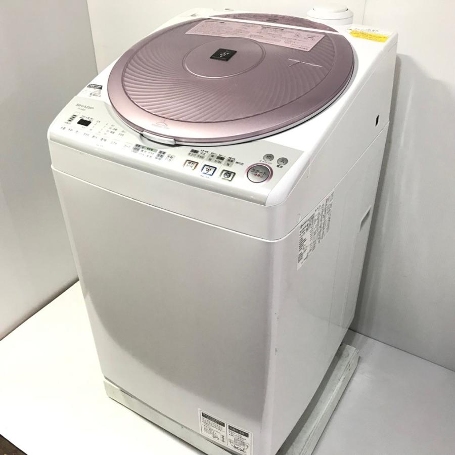 中古 洗濯8.0kg乾燥4.5kg 全自動洗濯乾燥機 シャープ ES-TX820-P 2013年製造 ピンク系 縦型洗濯乾燥機