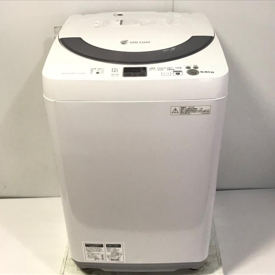 【送料無料・設置無料サービス有り】洗濯機 SHARP ES-GE55N-S 中古 SHARP（シャープ） 中古 5.5kg 全自動洗濯機 Ag+イオン ES-GE55N-S