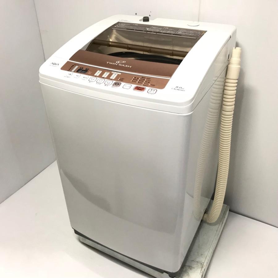 中古 8.0kg 全自動洗濯機 ハイアール アクア AQW-VW800E 2017年製 簡易 