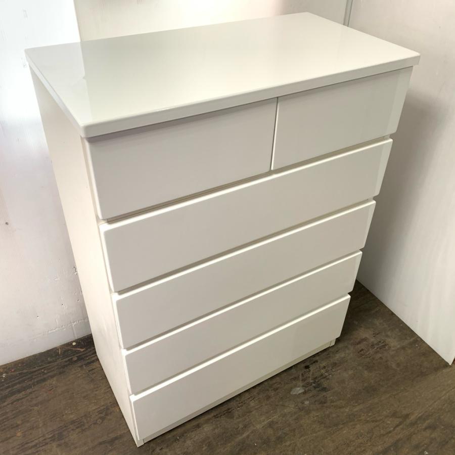 中古 店舗近郊送料格安 5段チェスト 整理タンス ホワイトカラー WH 白 