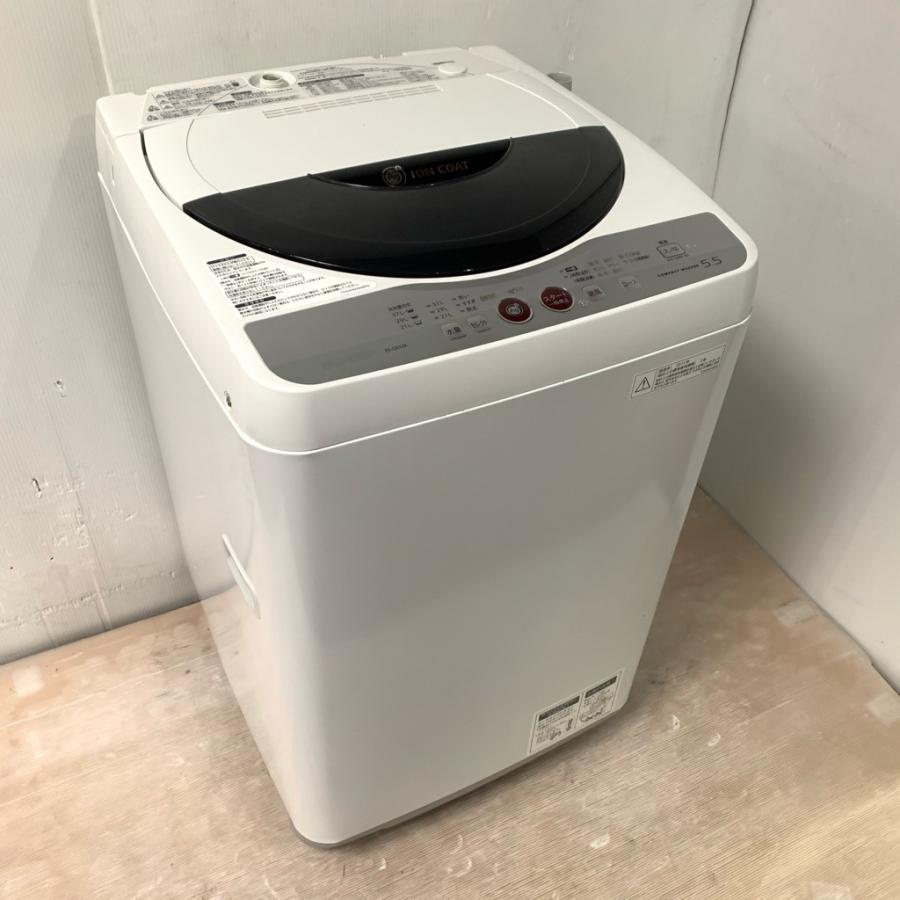 中古 5.5kg 全自動洗濯機 Ag+ シャープ ES-GE55K-B 2011年製造 送風乾燥