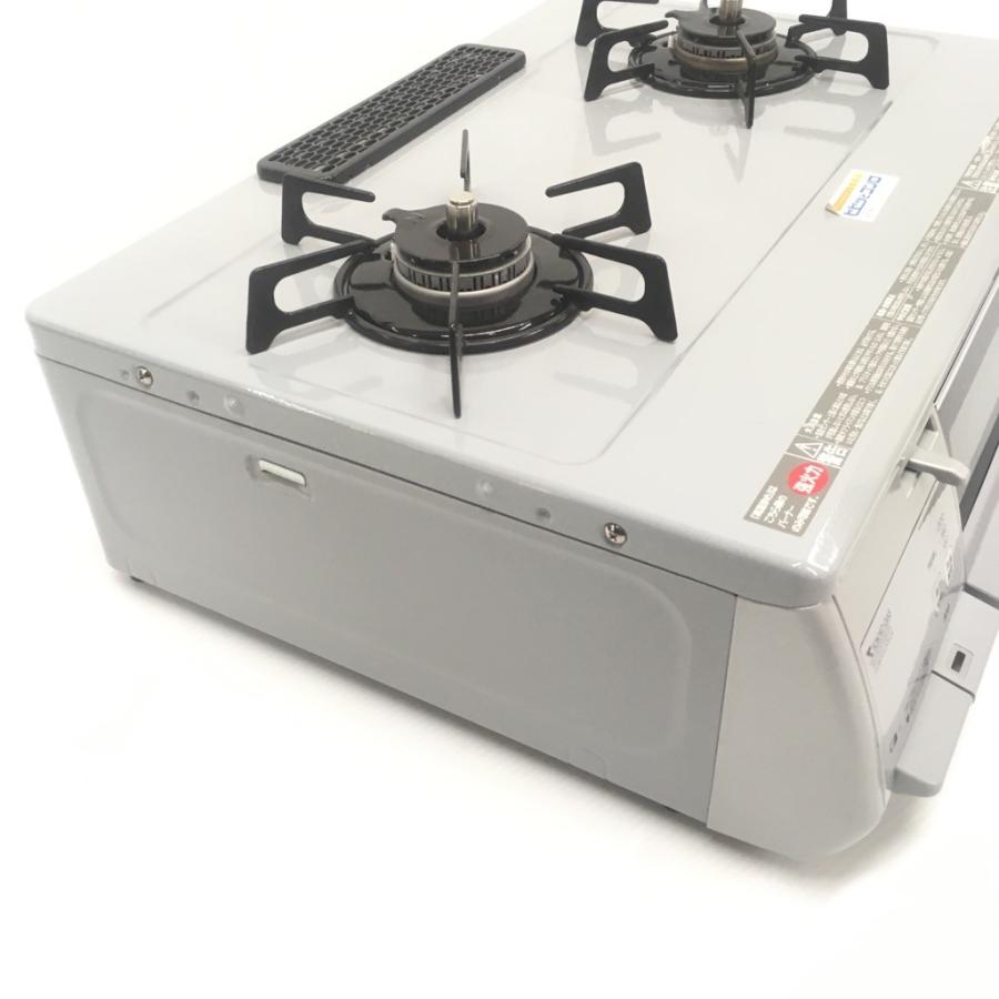 中古 リンナイ 都市ガス用ガスコンロ RT62WHT-L 2013年製 左強火力 両面焼きグリル 美品