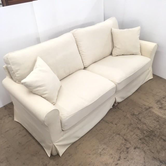 ニトリ 中古 程度良好 3人用布張りソファ カーシーKD WH ニトリ 中古 程度良好 3人用布張りソファ カーシーKD WH
